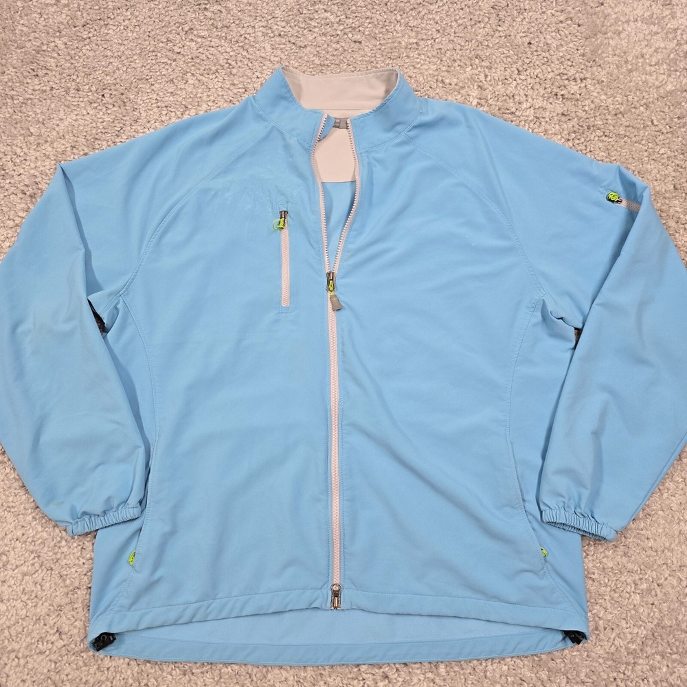 Peter Millar Mens‎ Performance Wind Jacket Full Zip Blue Size XL Golf Classic